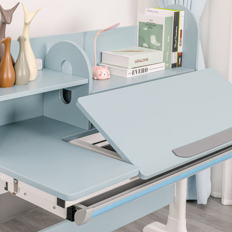 RXC1 – tiroir de rangement rose de grande capacité, bureau inclinable en plastique ABS, bureau et chaise d'étude mécaniques à hauteur réglable pour enfants