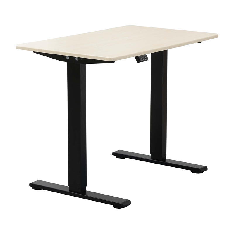 RXD1-1-2RR Mini colonnes rectangulaires inversées à 2 étages en noyer, en acier laminé à froid, moteur unique électrique, bureaux debout intelligents à hauteur réglable